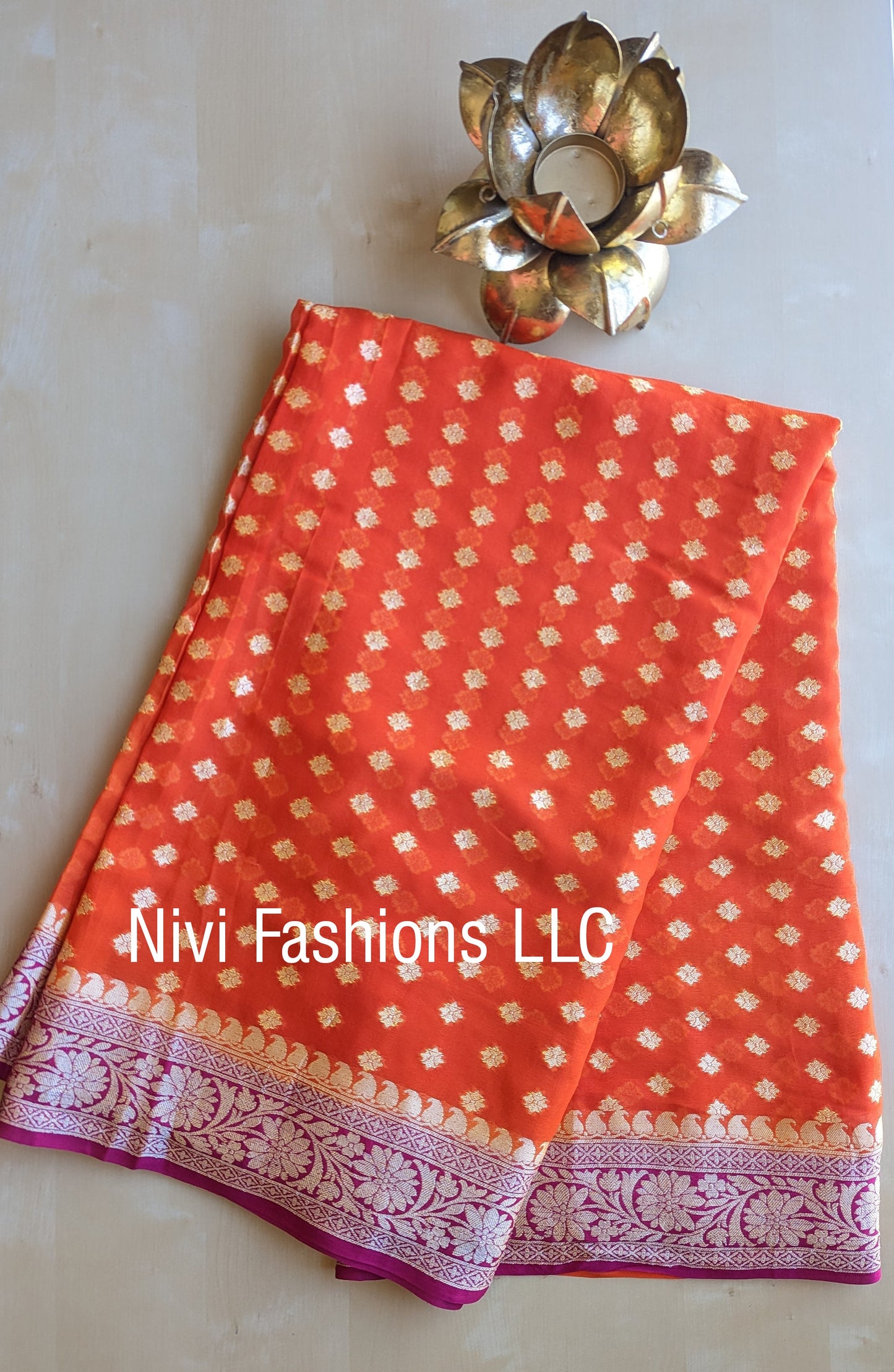 Pure Banarasi Woven Chiffon Saree